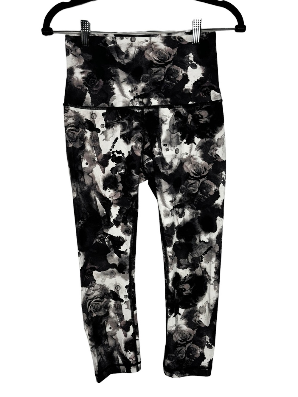 Lululemon Wunder Under High-Rise Crop Leggings Size 6 Black Floral Size 6